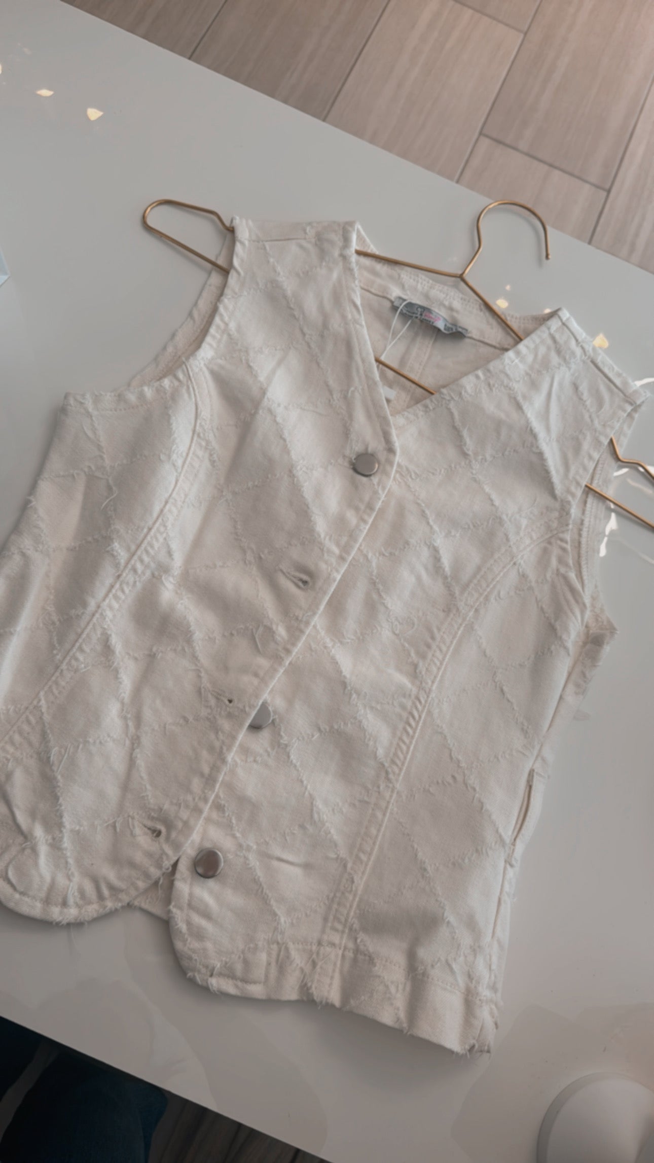Denim White Vest