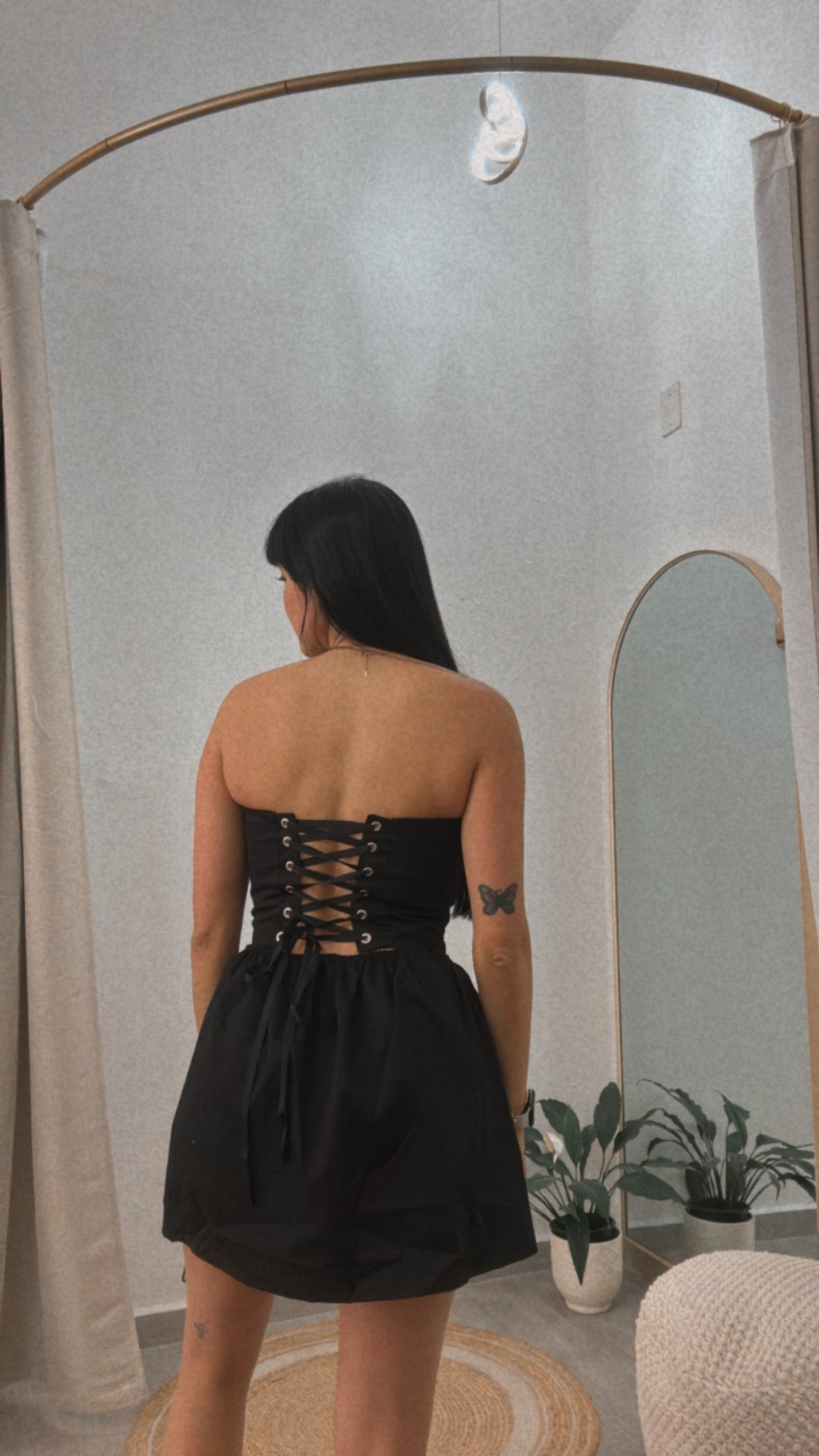 Mini Dress Black Strapless
