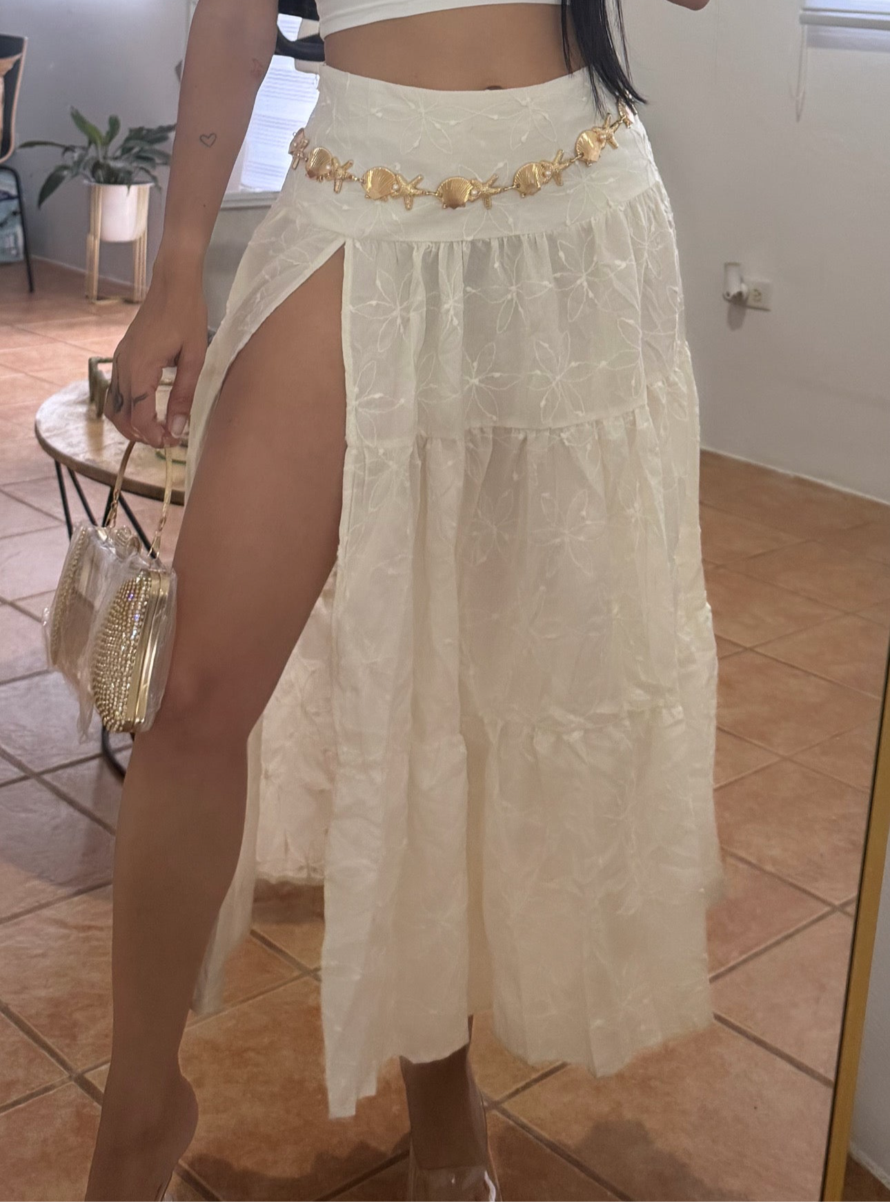 Flowers Bone-White Skirts