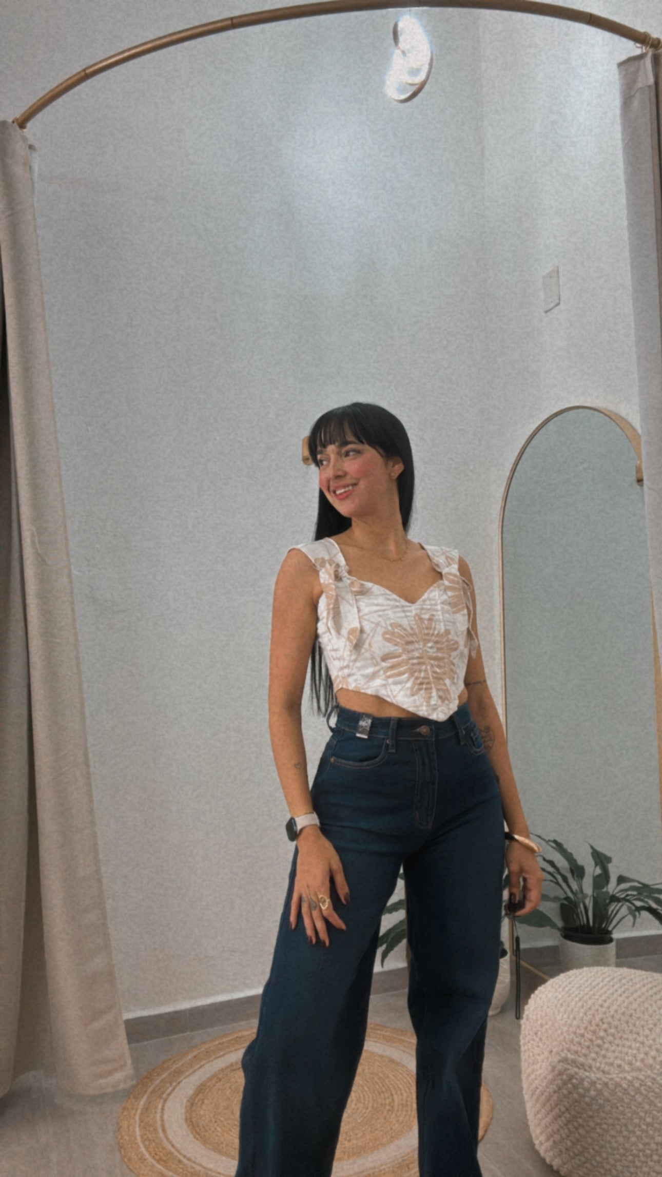 Corset Adela White & Camel
