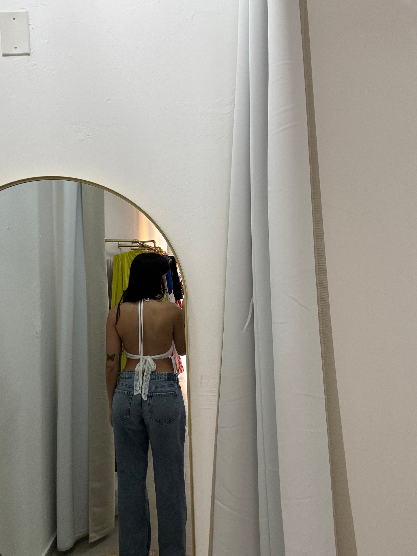 Halter Backless Top White
