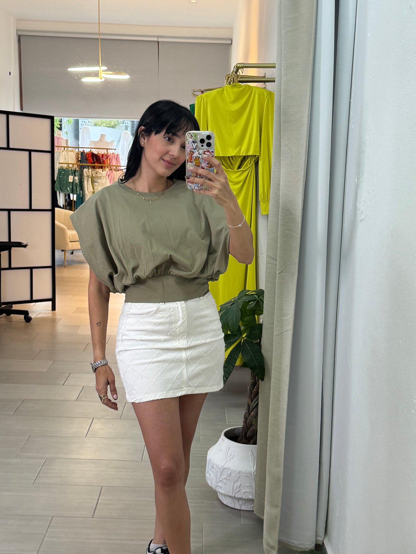 Denim White Skirt