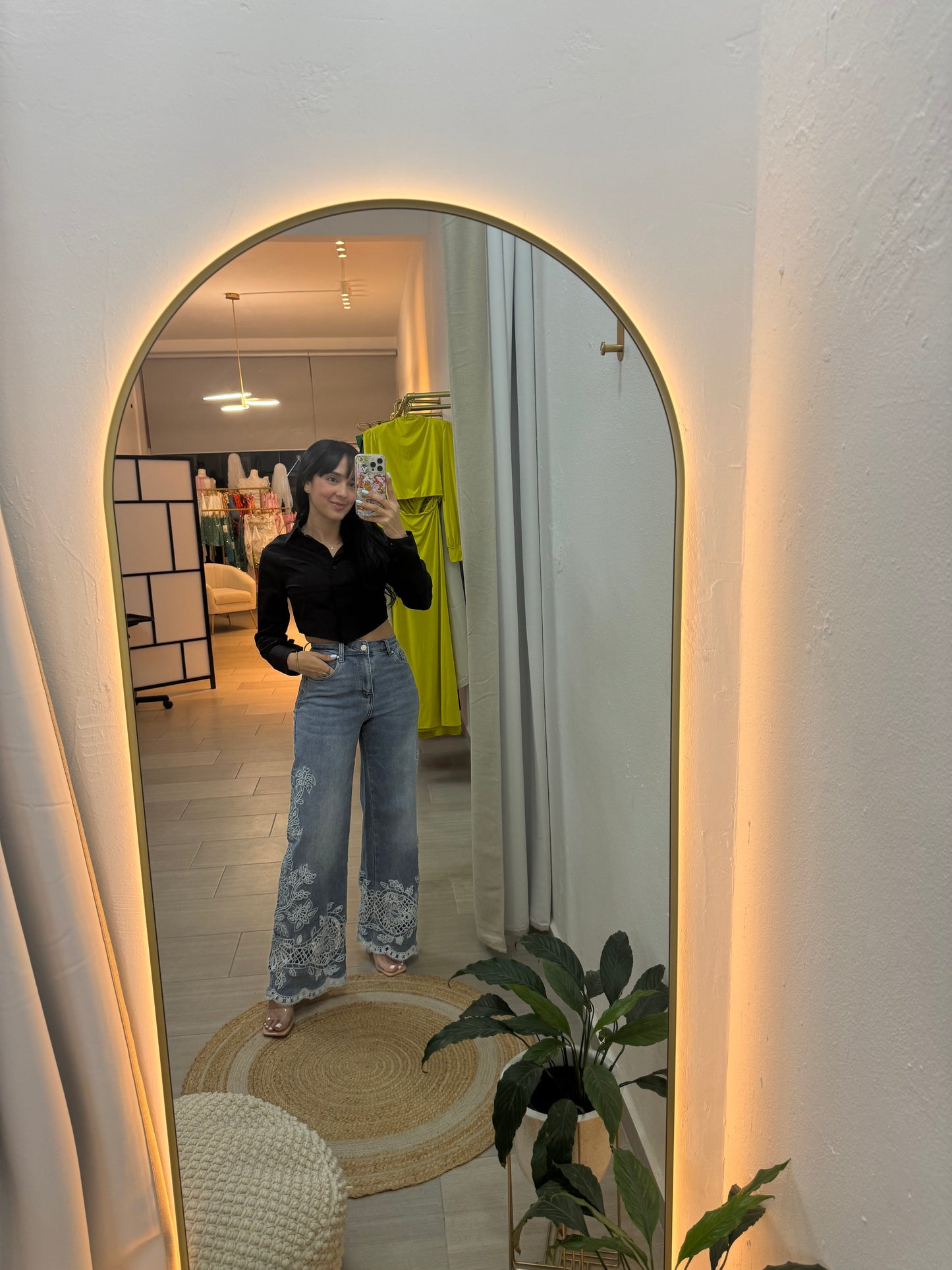 Florals Pants-Denim