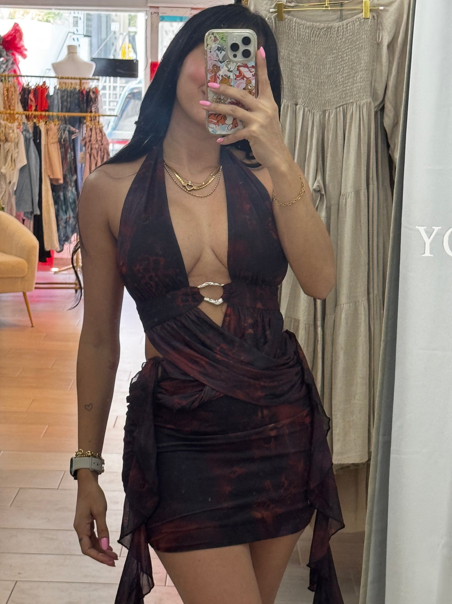 Dark Brown Mini Dress