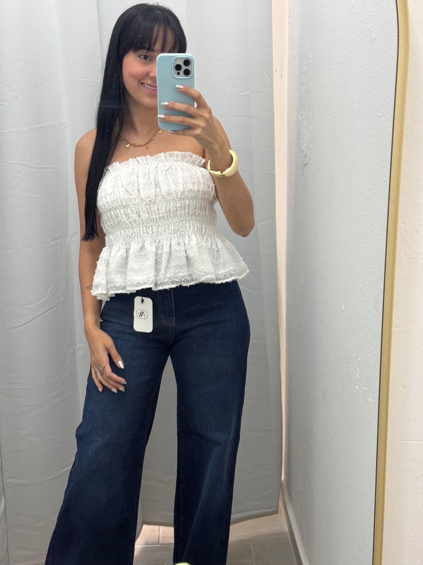 Strapless Top White