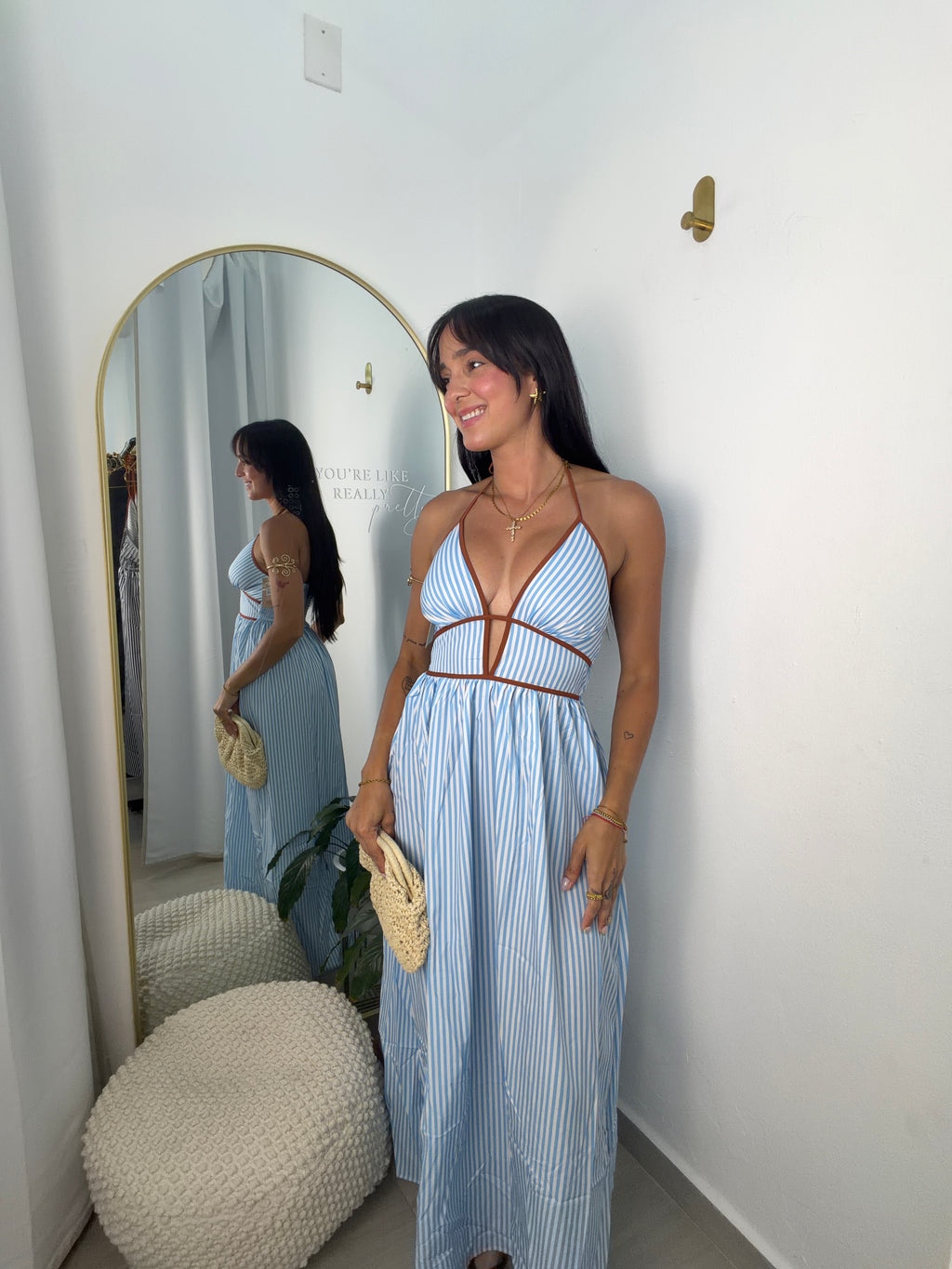 Blue Stripes Maxi Dress