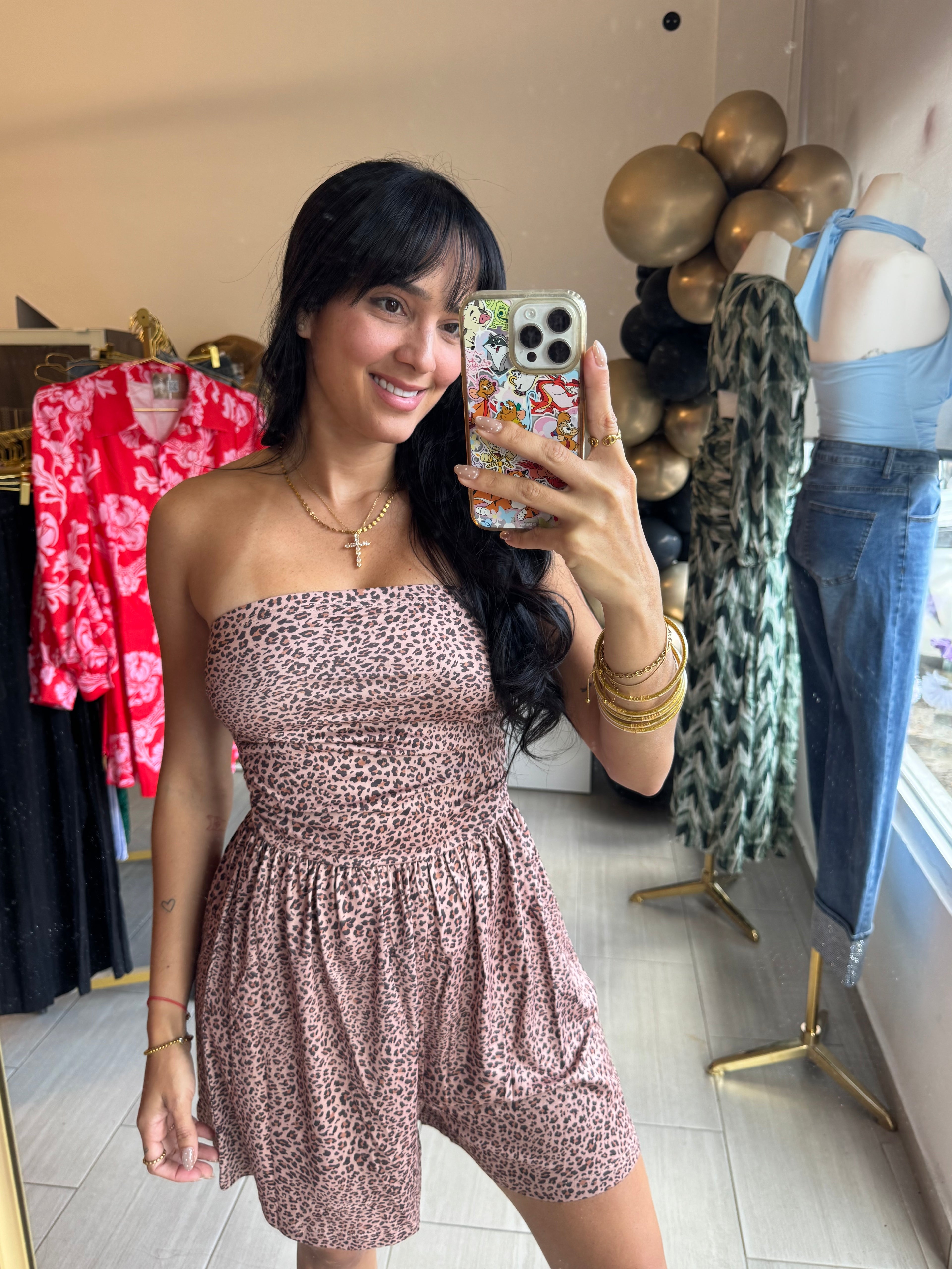 Leopard Strapless Romper