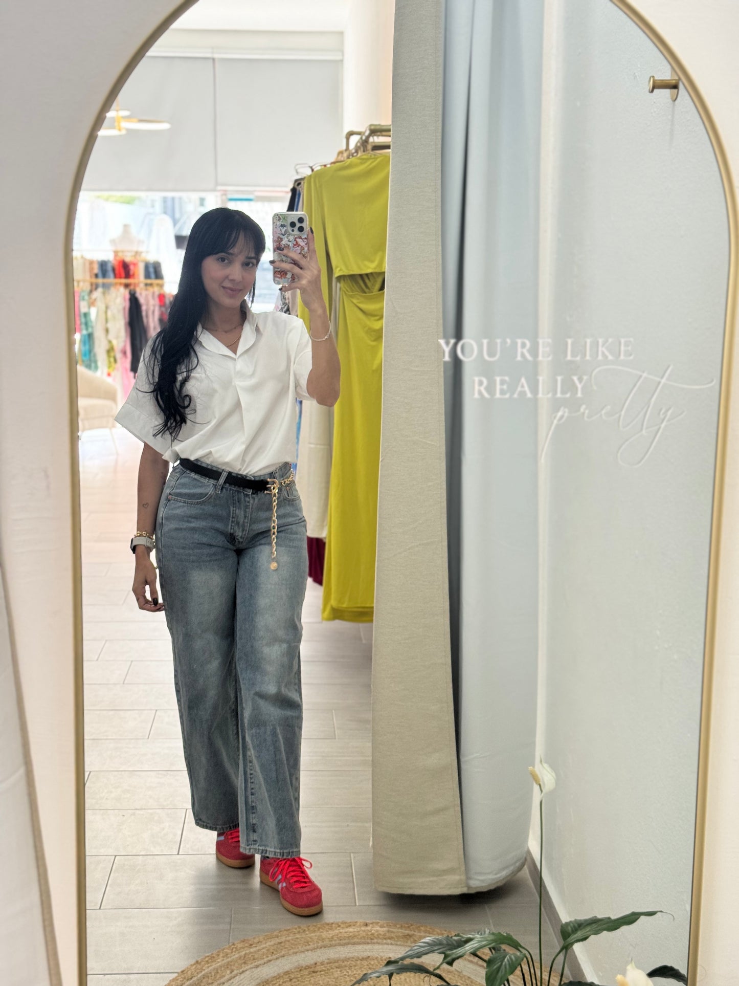 White Shirt Collar Top