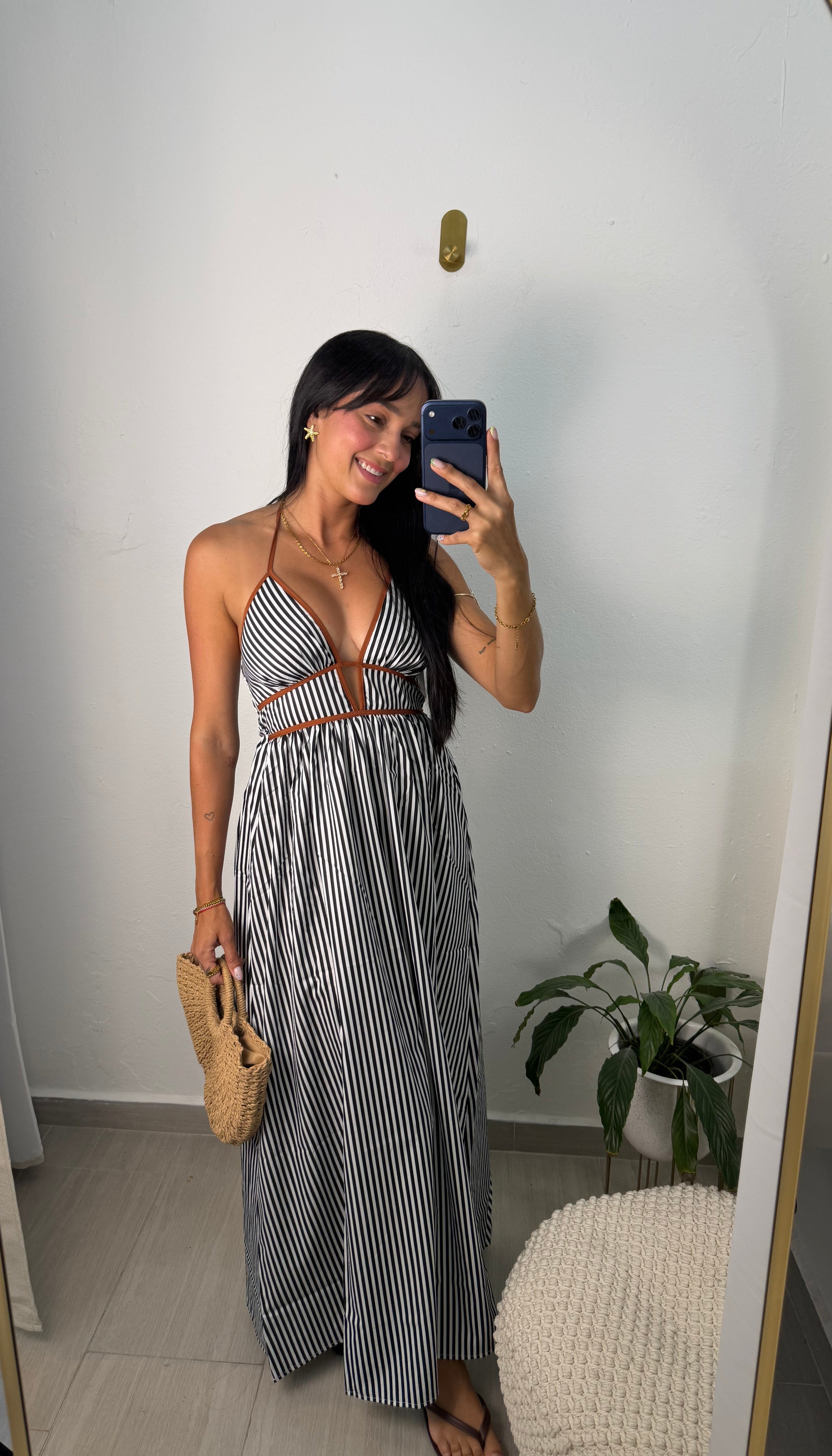 Black Stripes Maxi Dress