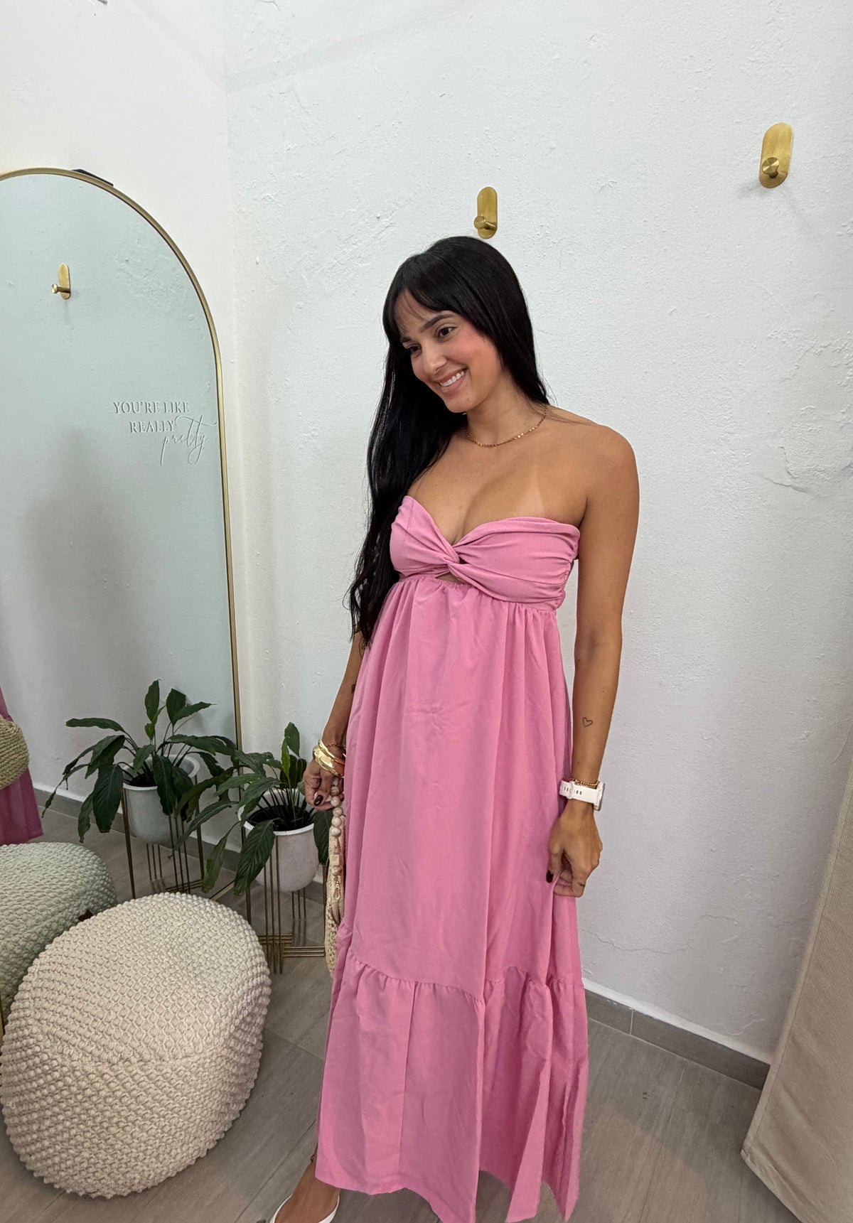 Pink Bra Boho Dress