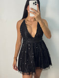 Deep V Sequin Dress