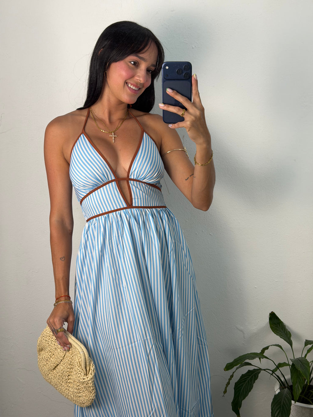 Blue Stripes Maxi Dress