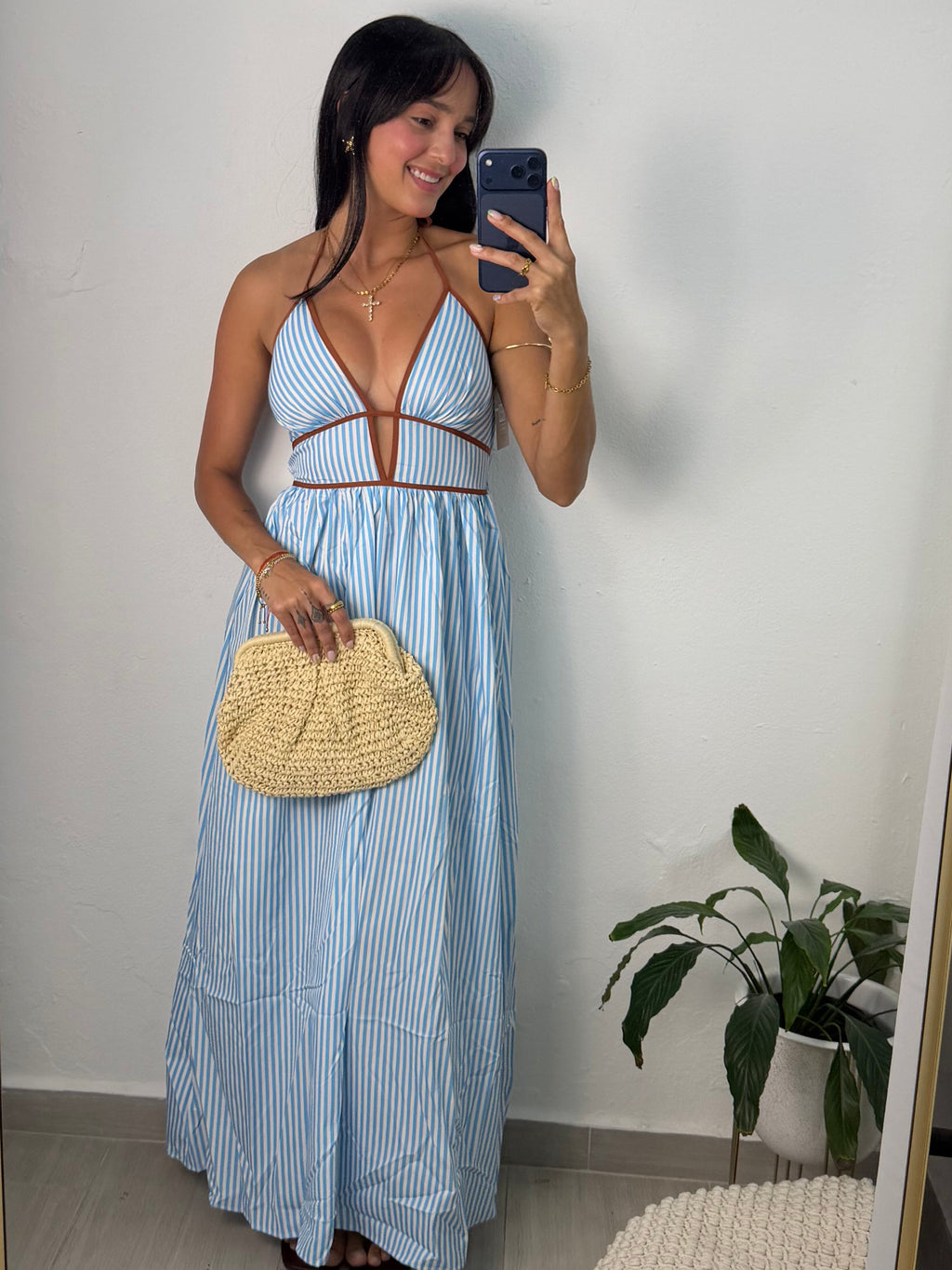 Blue Stripes Maxi Dress