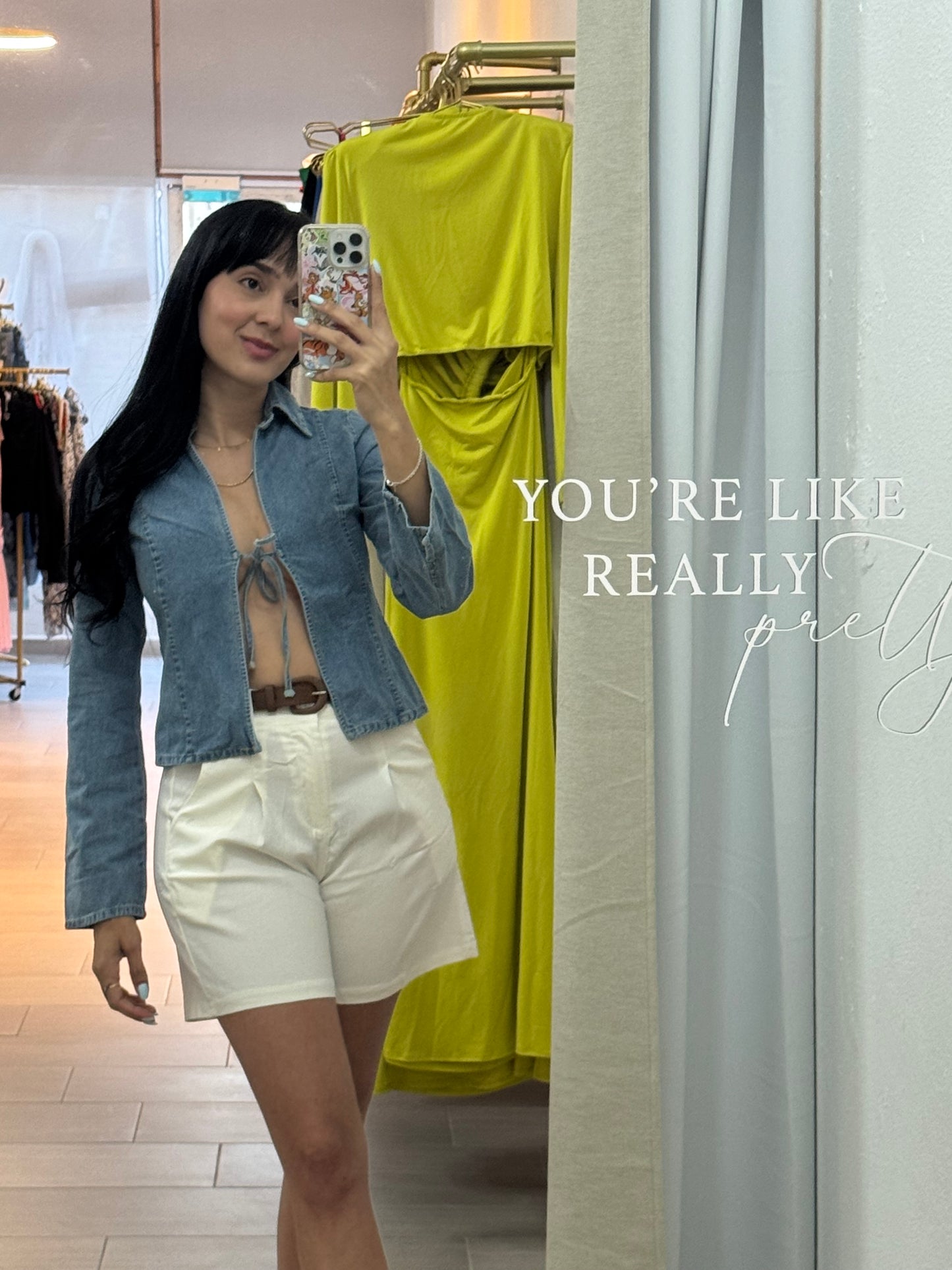 White Shorts with Belt