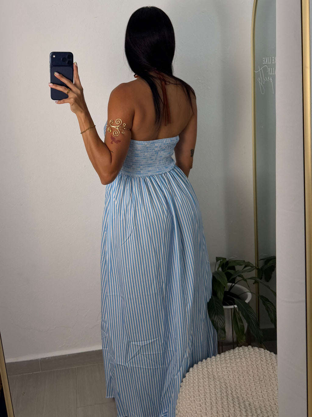 Blue Stripes Maxi Dress