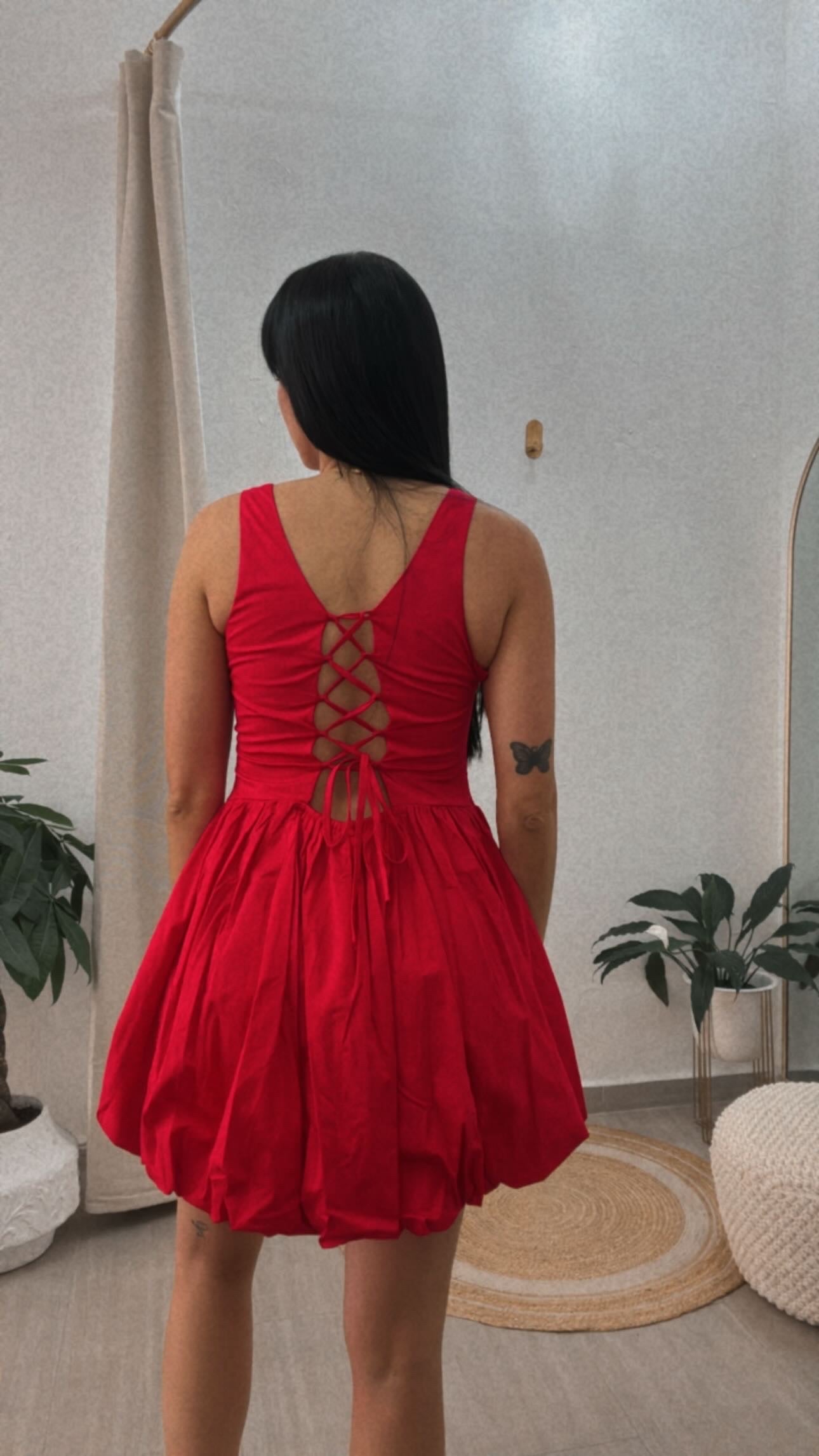 Kim Red Bubble Dress