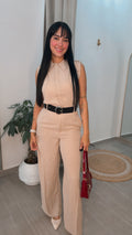 Belt Detail Mango Pattern Jumpsuit