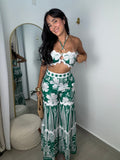 Green Flower Pants Set