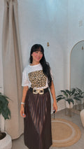 Pleated Skirt Brown