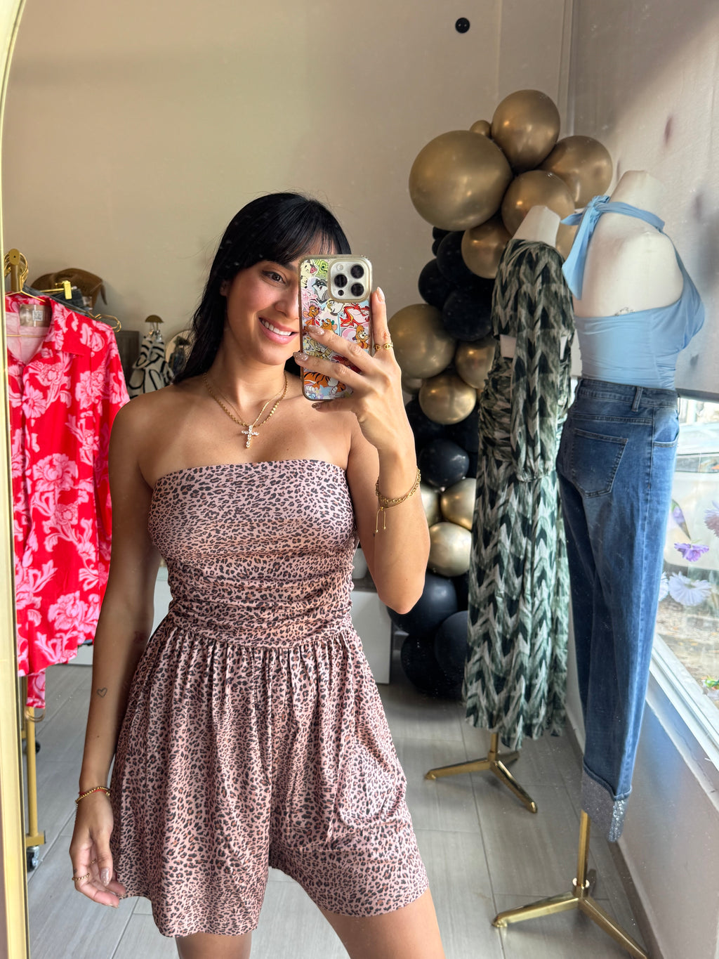 Leopard Strapless Romper