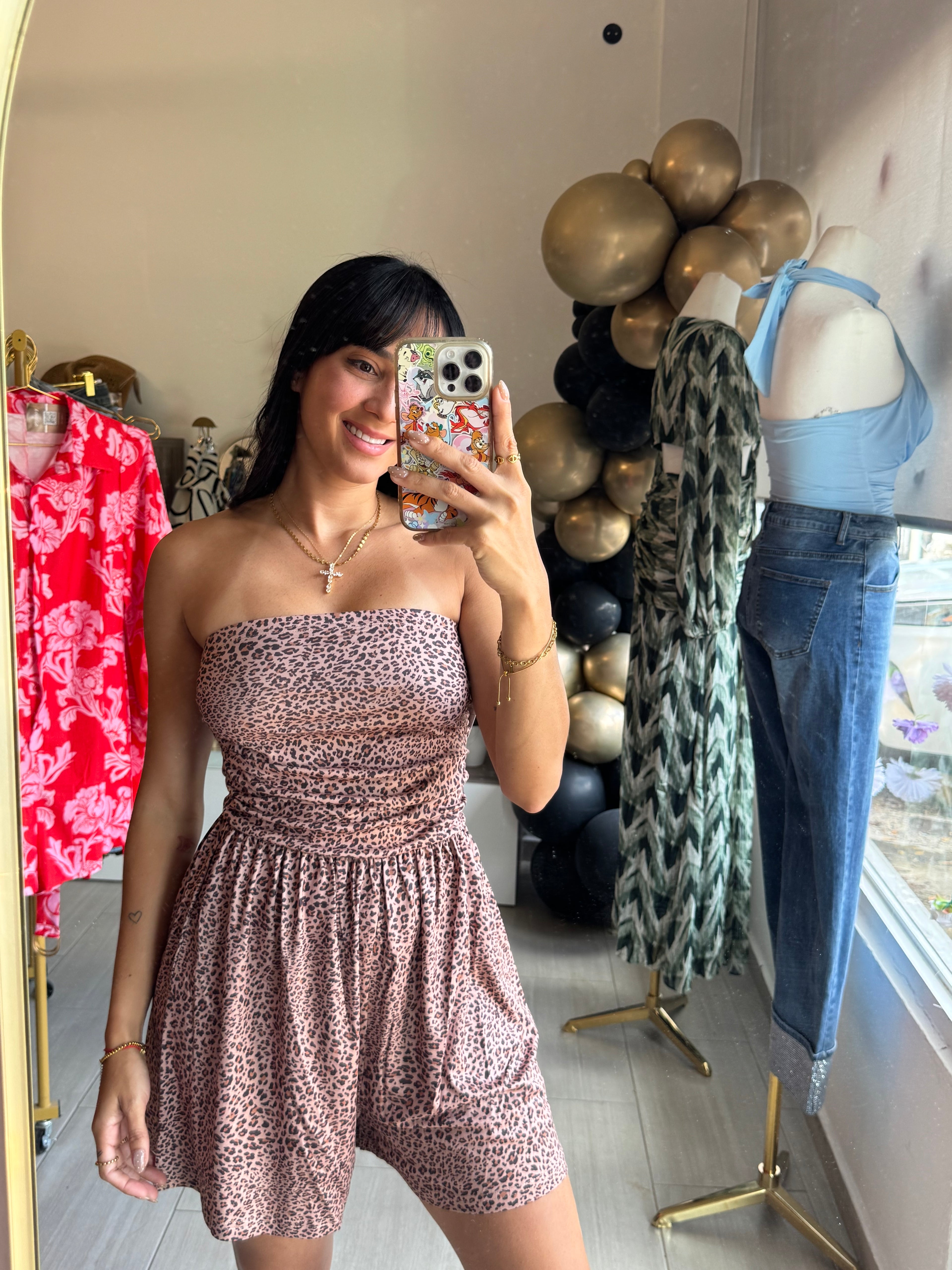 Leopard Strapless Romper