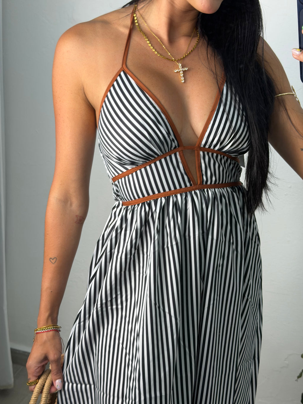 Black Stripes Maxi Dress