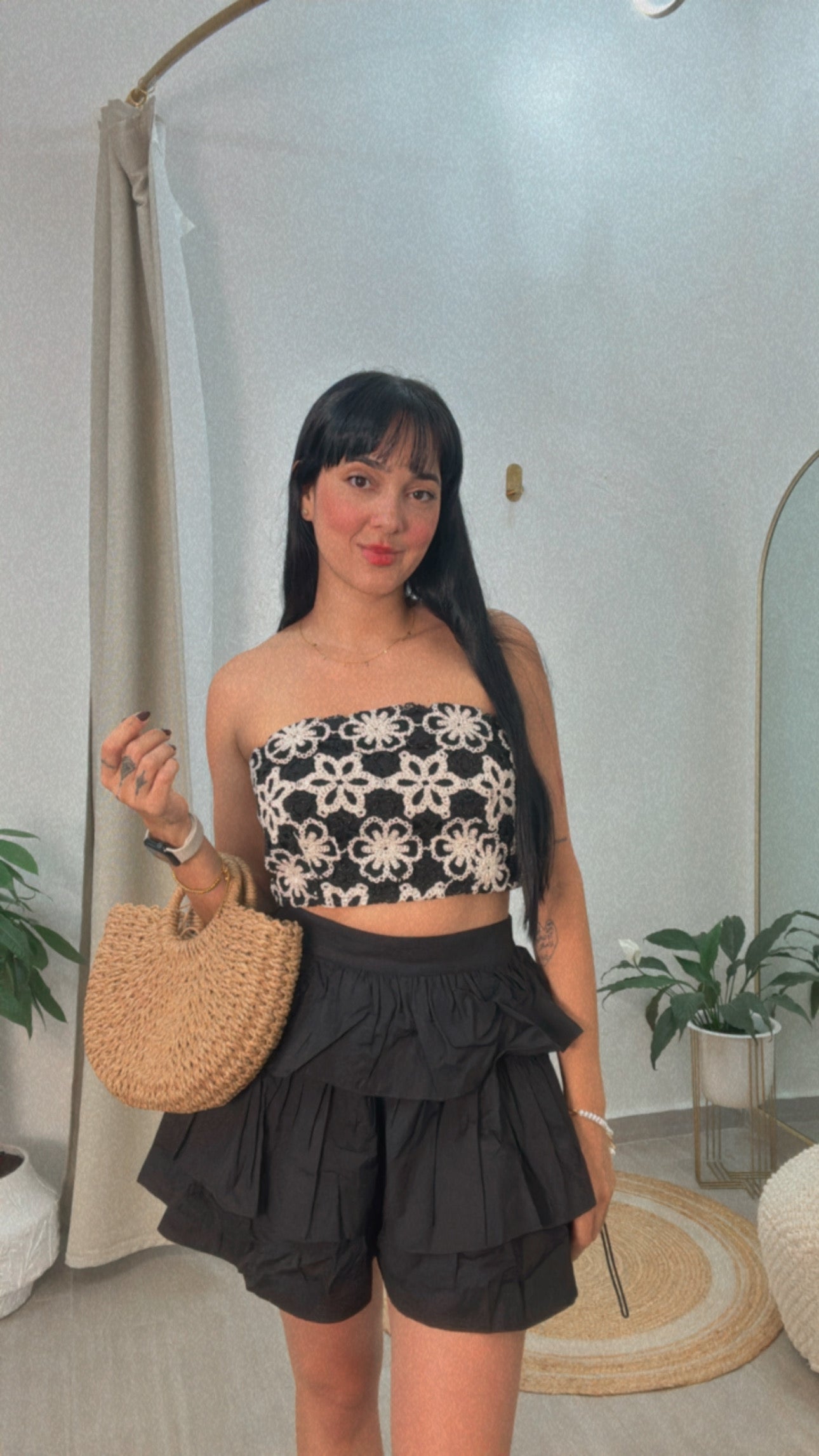 Crochet Top & Shorts Bottom Set