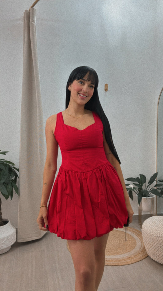 Kim Red Bubble Dress