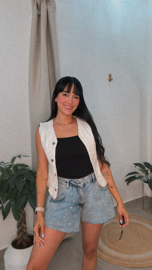 Stone Short Denim Shorts Ice Mavisid