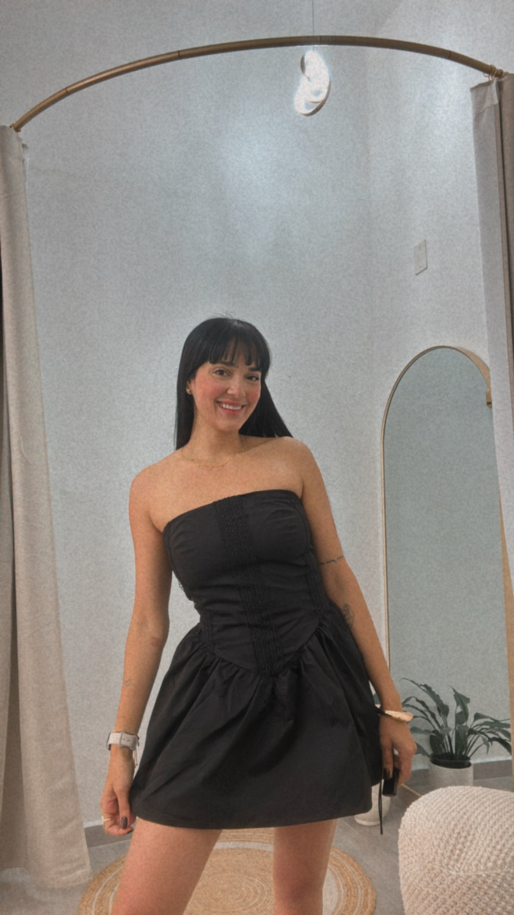 Mini Dress Black Strapless