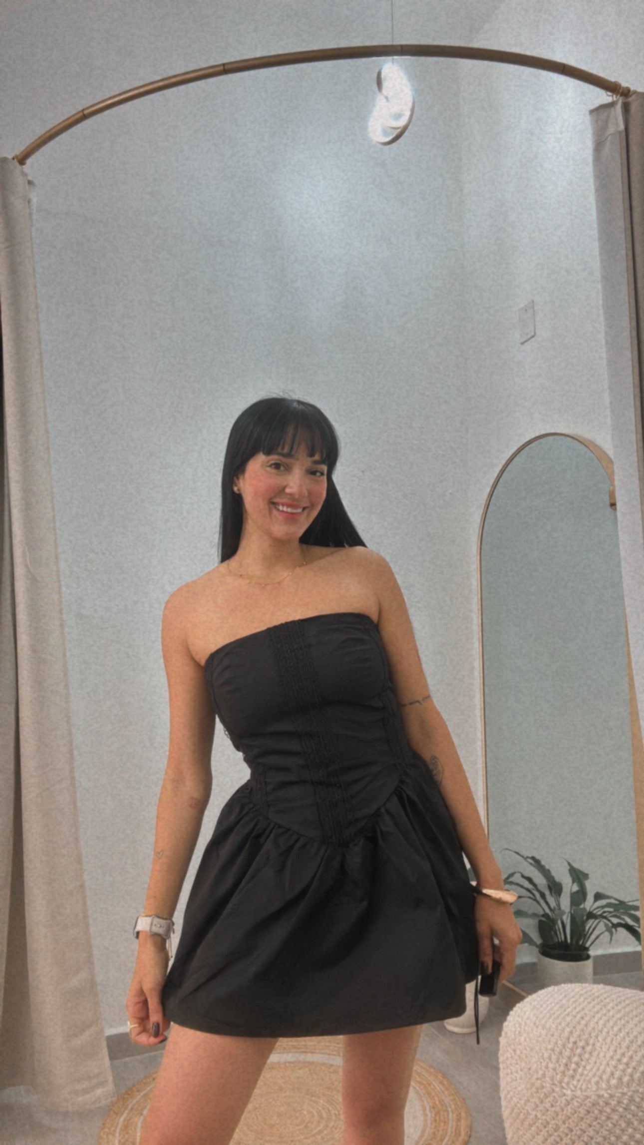 Mini Dress Black Strapless