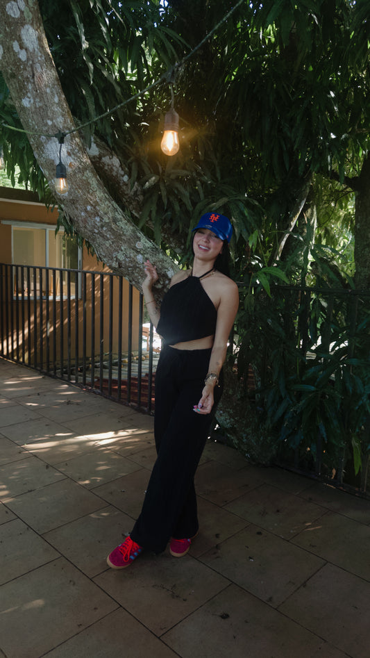 Black Long Pant Set Adelain