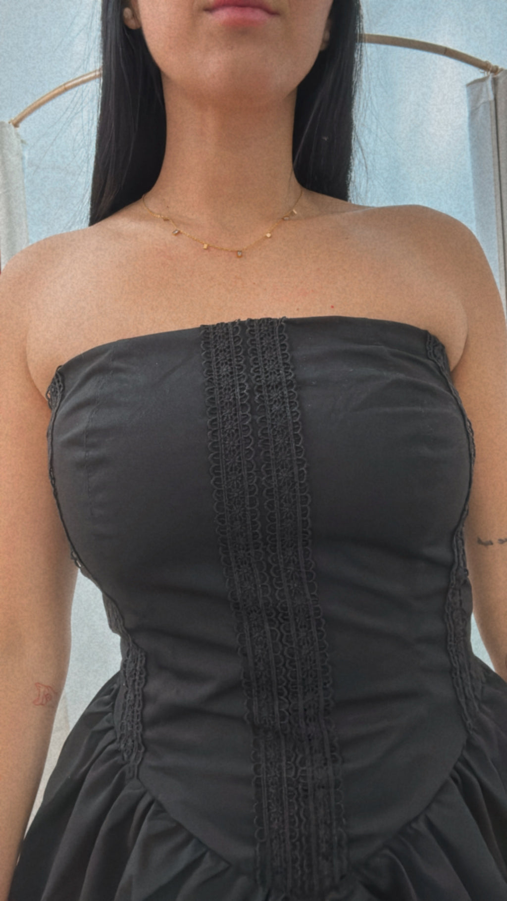 Mini Dress Black Strapless