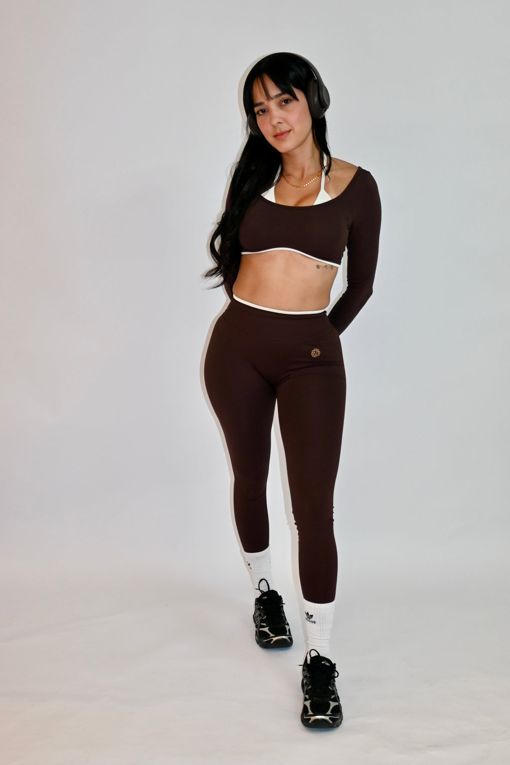 Brown Long Sleeve Pants Set