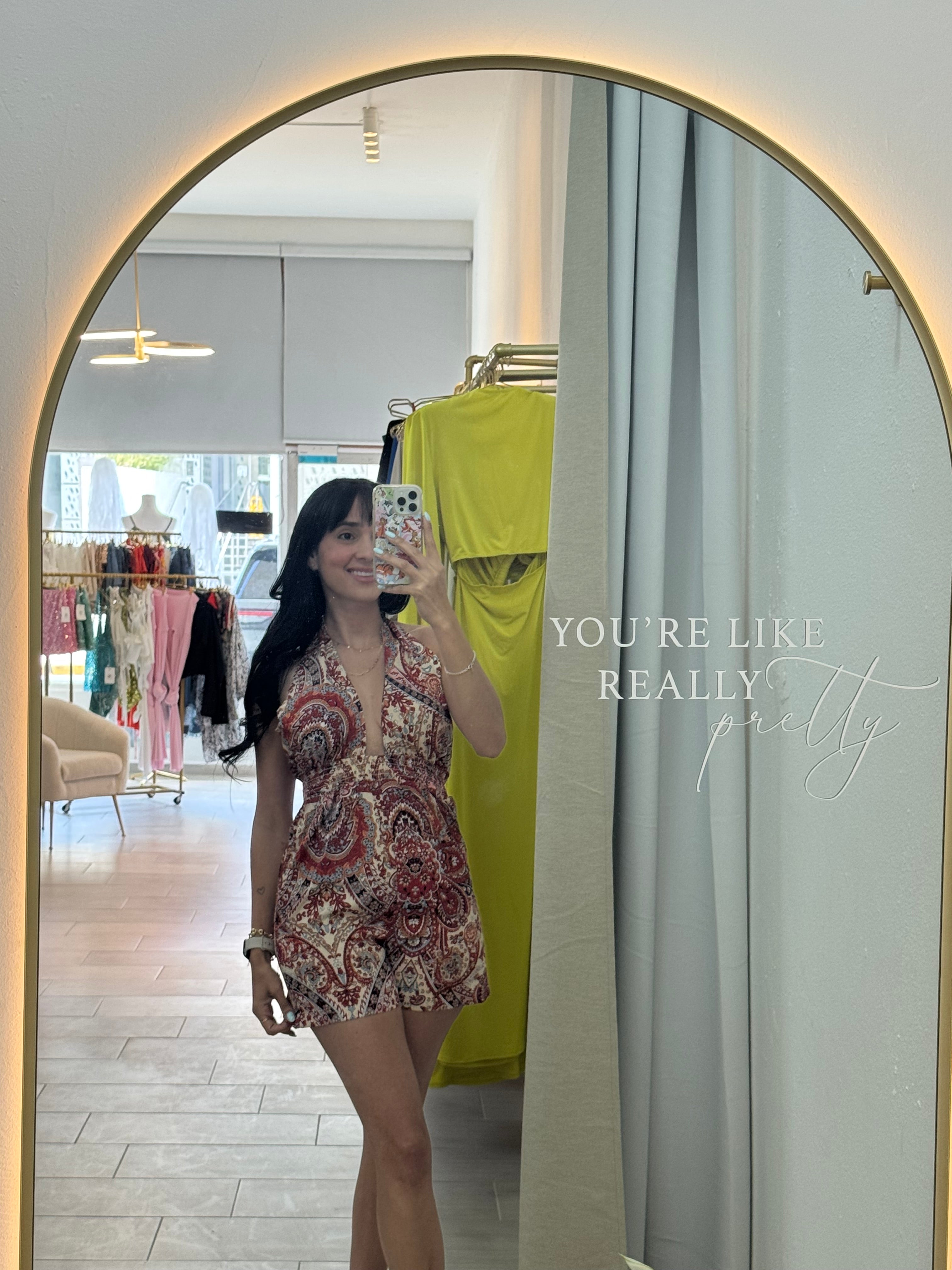 Red Casual Romper