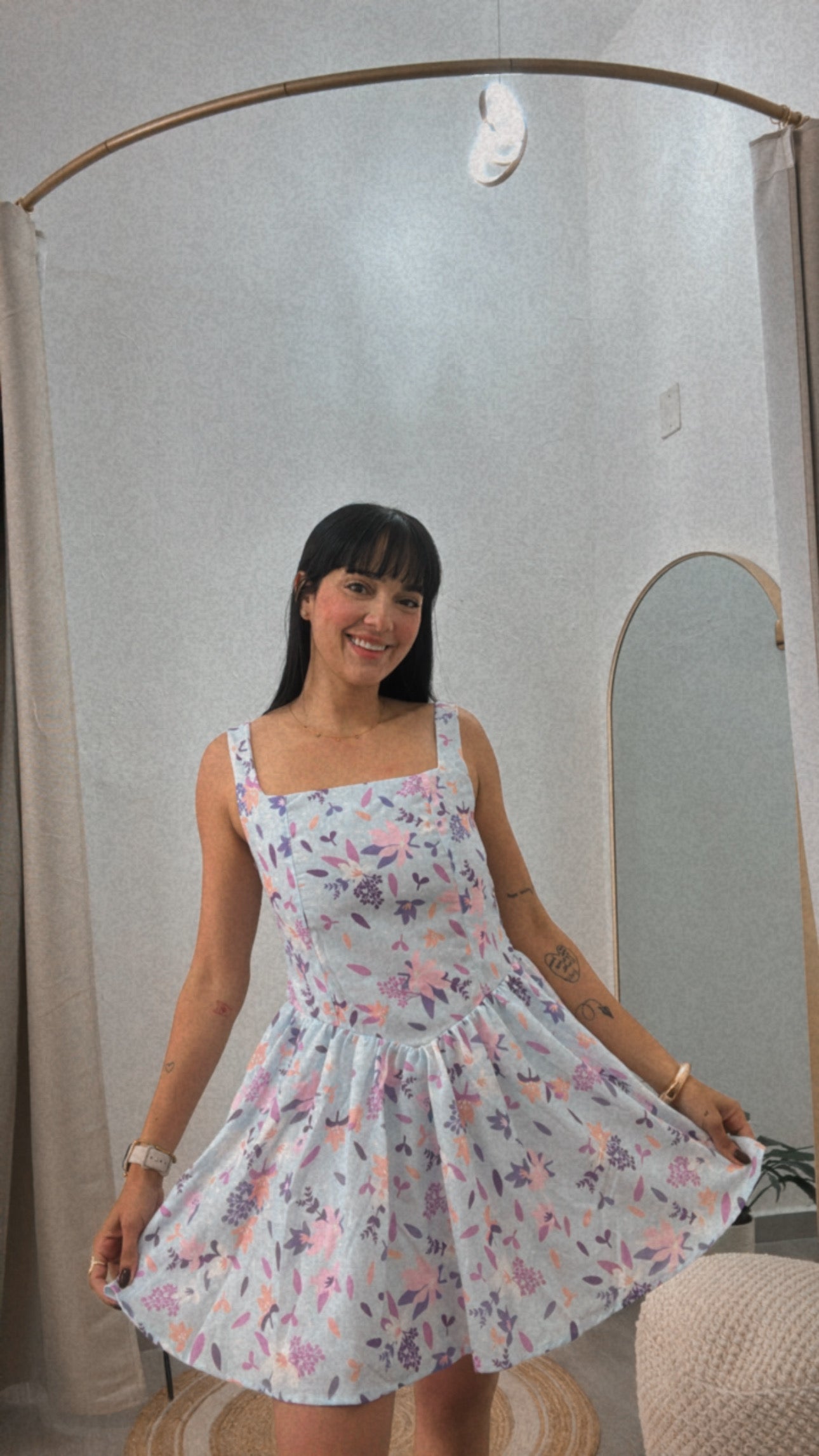 Mini Dress Blue Back Tie