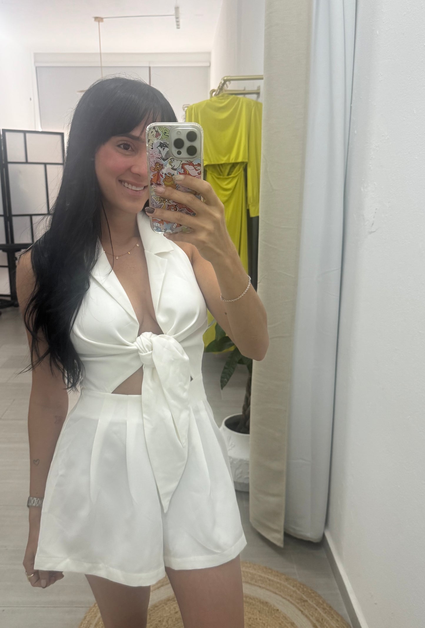 Tie Front Romper White