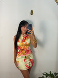 Bodycon Mini Dress Light Yellow