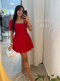 Red Dress Tie Shoulder