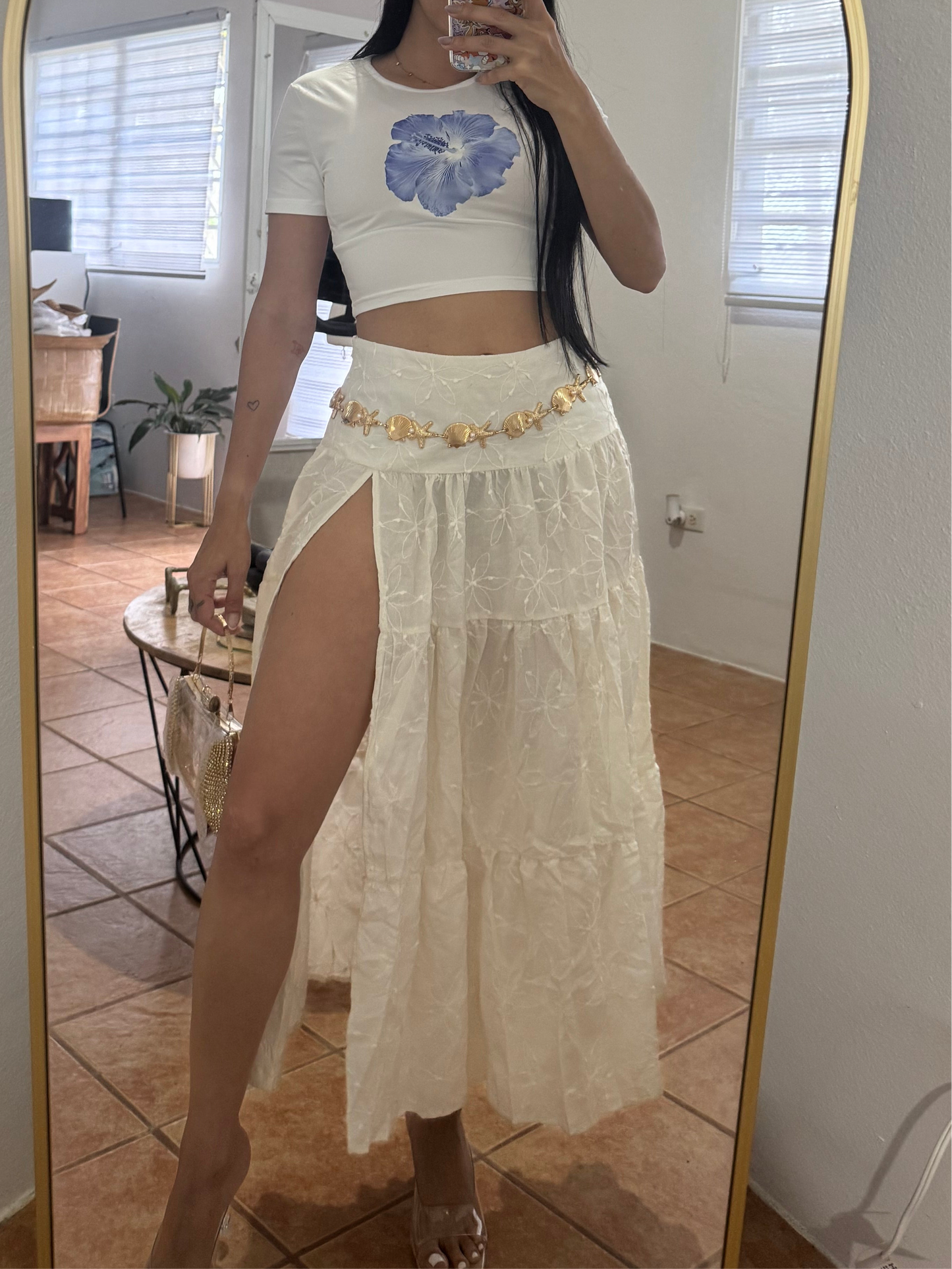 Flowers Bone-White Skirts