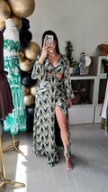 Green Long Sleeve Maxi Dress