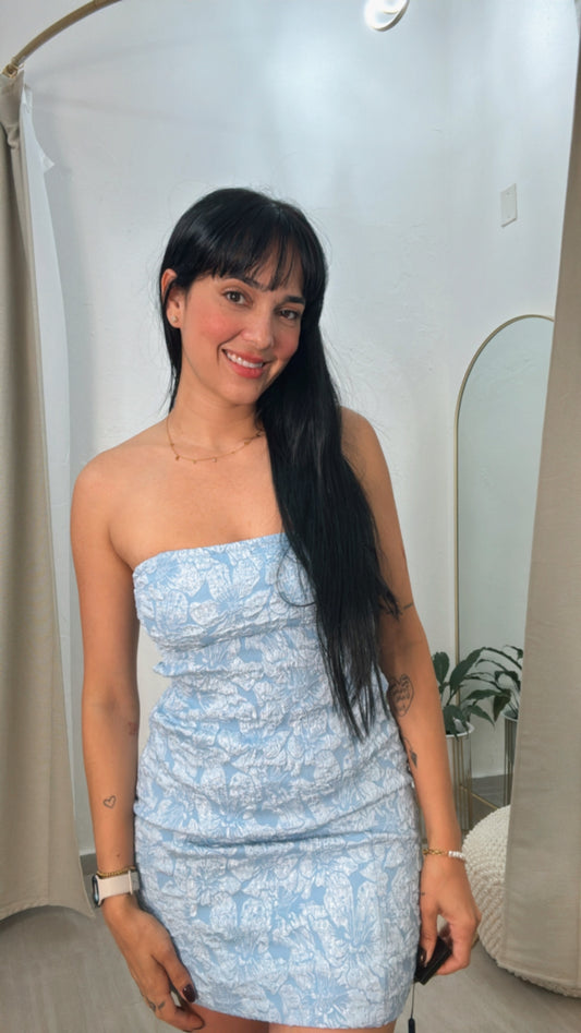 Baby Blue Strapless Dress