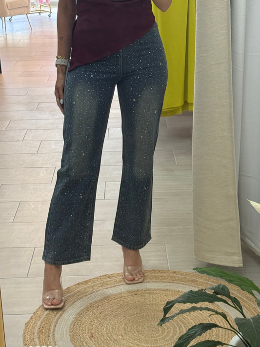 Rhinestone Star Jeans