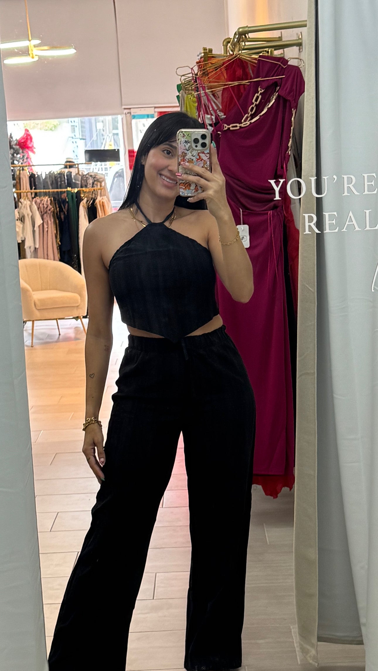 Black Long Pant Set Adelain