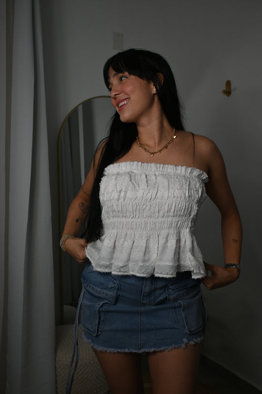 Strapless Top White