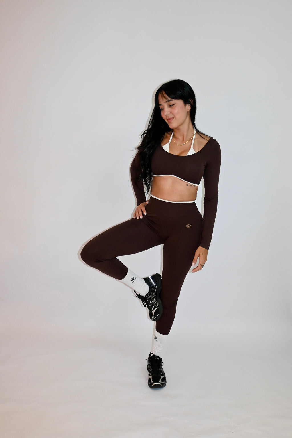 Brown Long Sleeve Pants Set