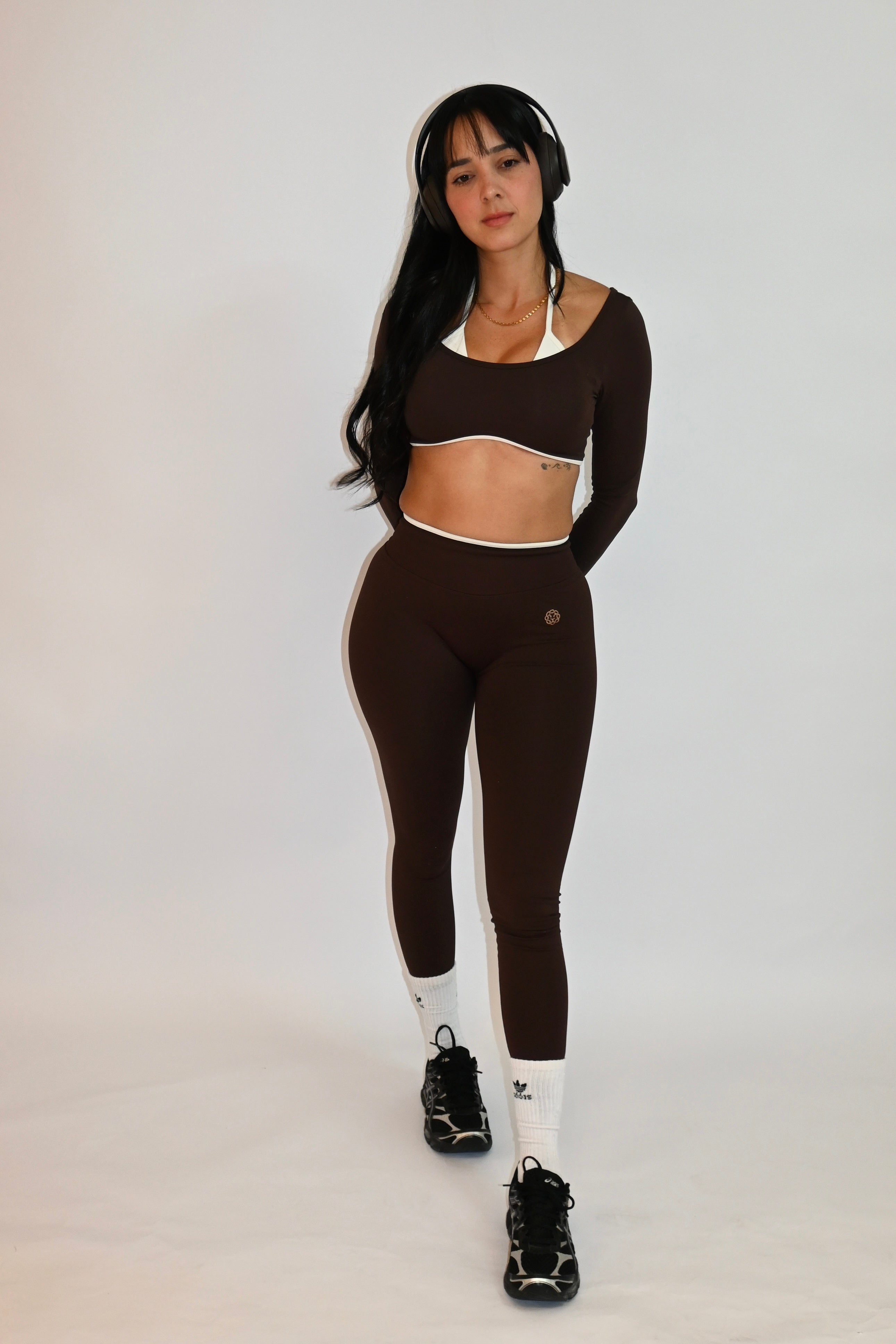 Brown Long Sleeve Pants Set