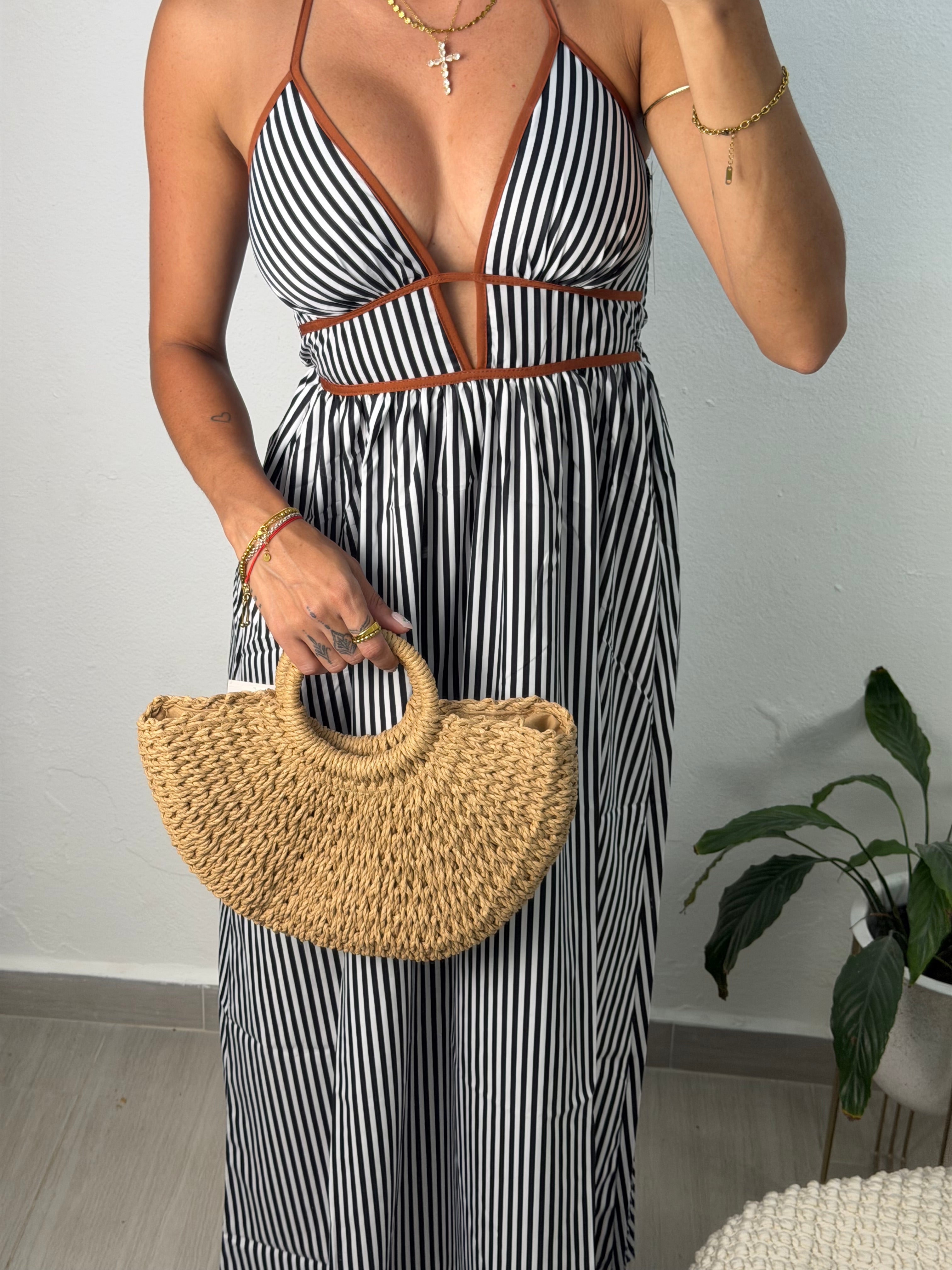 Black Stripes Maxi Dress