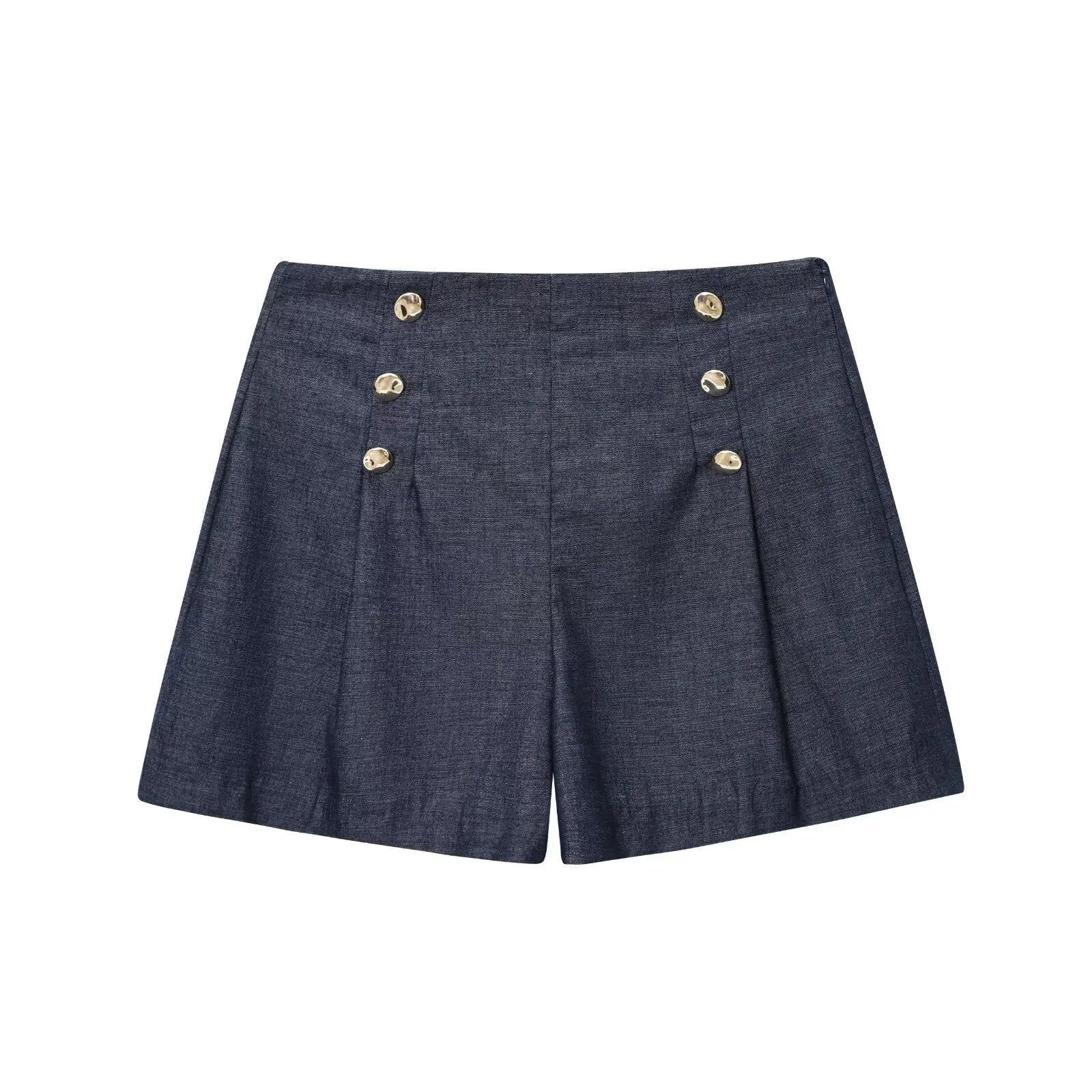 Denim Gold Details Short Pants