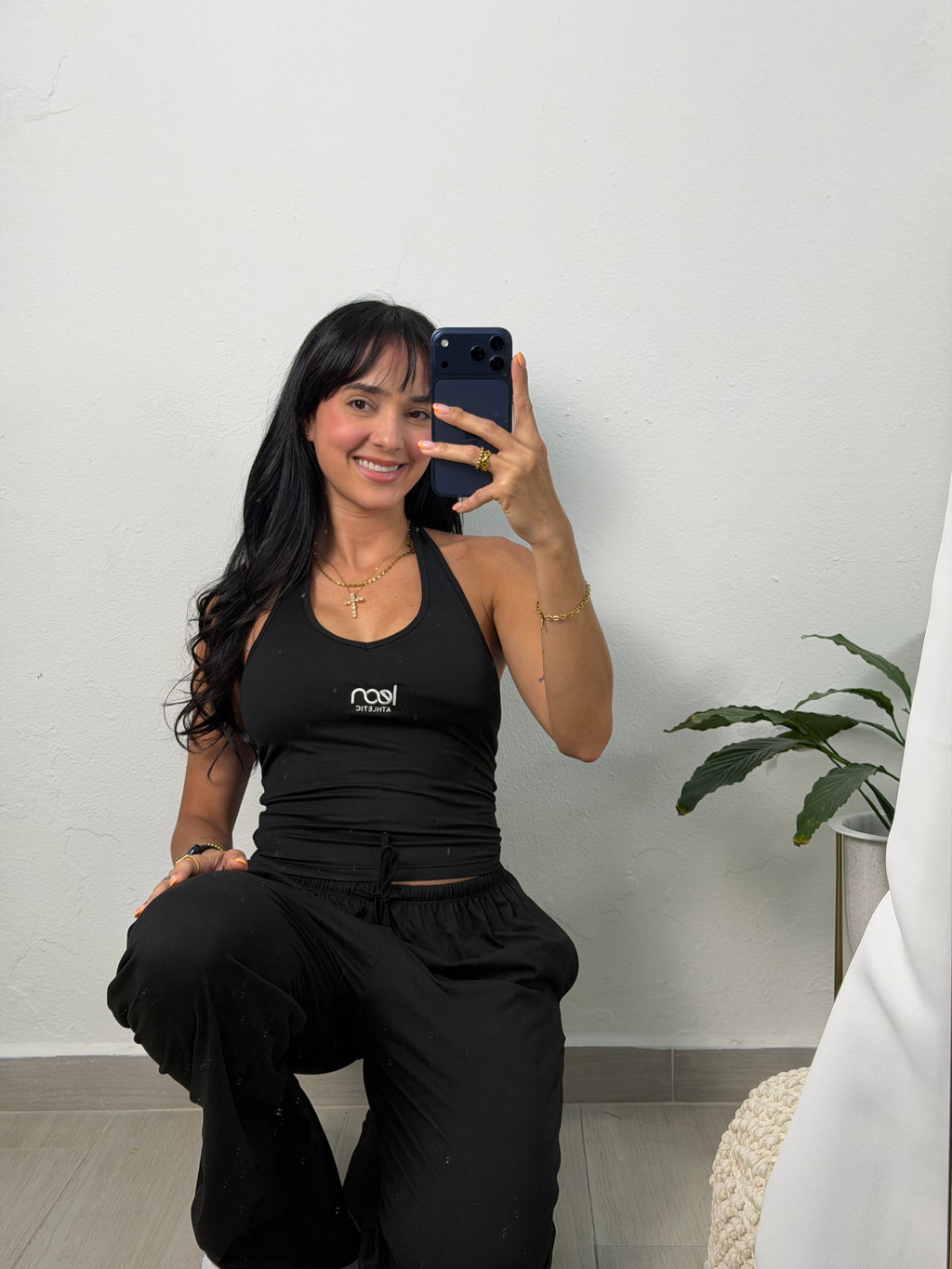 Black Long Pants Gym Set